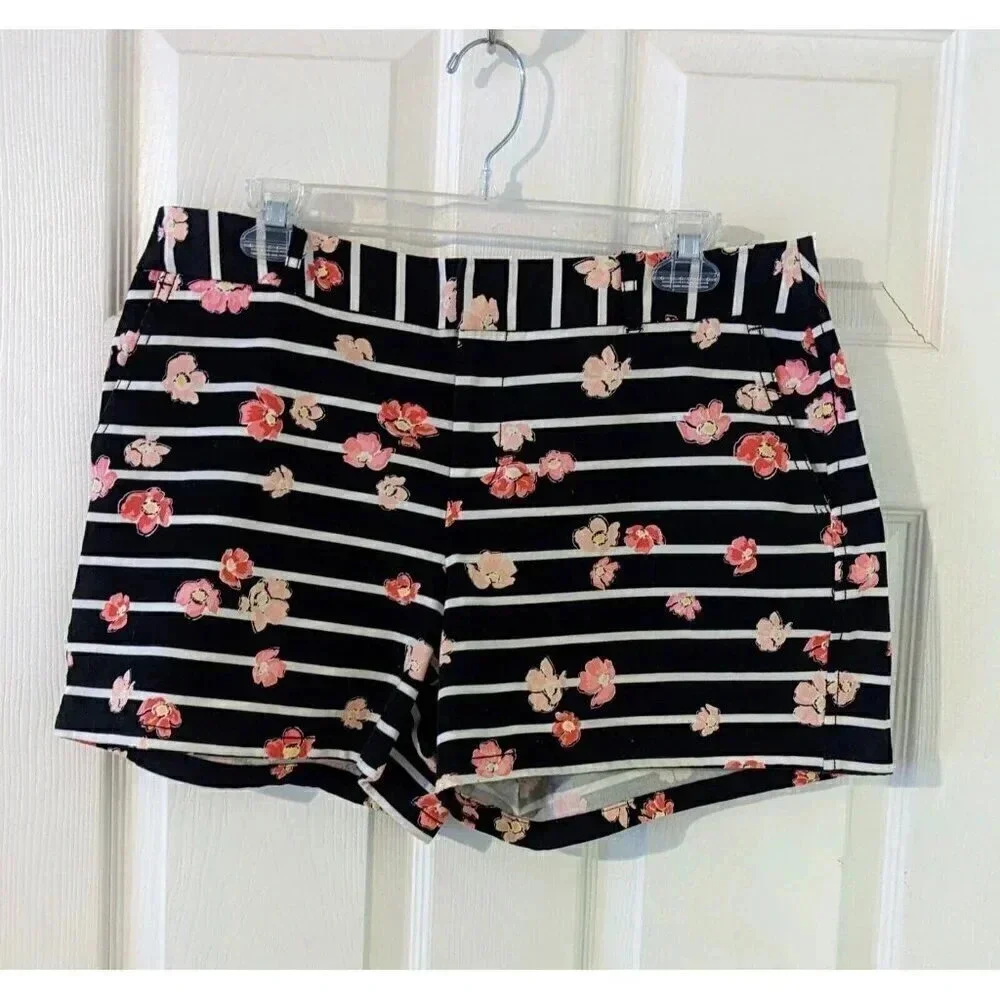 Elle Shorts Floral/Black/Stripe Size‎ 10 Stretch